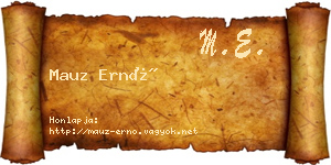 Mauz Ernő névjegykártya